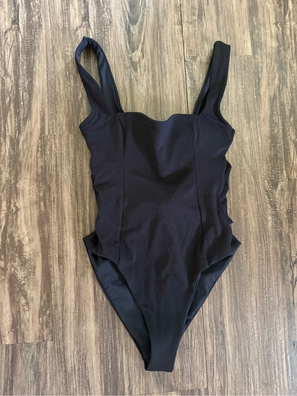 l*space Black Textured One-Piece Swimsuit